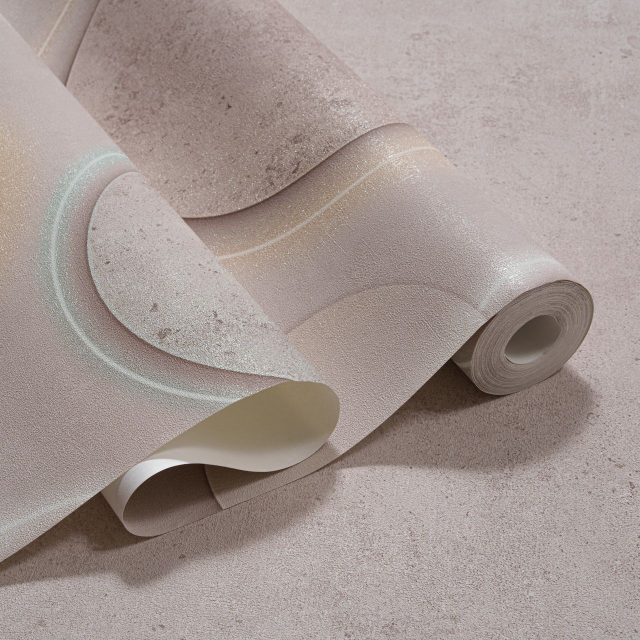 Обои OVK Design Пульсар 11285-01 бежевые геометрия 3D 1,06х10,05 м