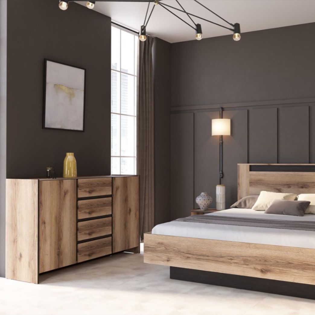 Комод Прага 1286х832х330 мм 2 створки Дуб Делано/Дуб Венге