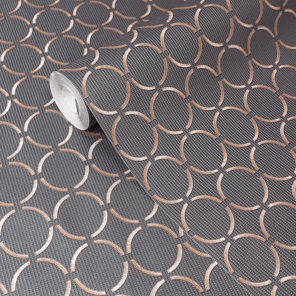 Обои Victoria Stenova Connect 585269 графит геометрия 1,06х10 м