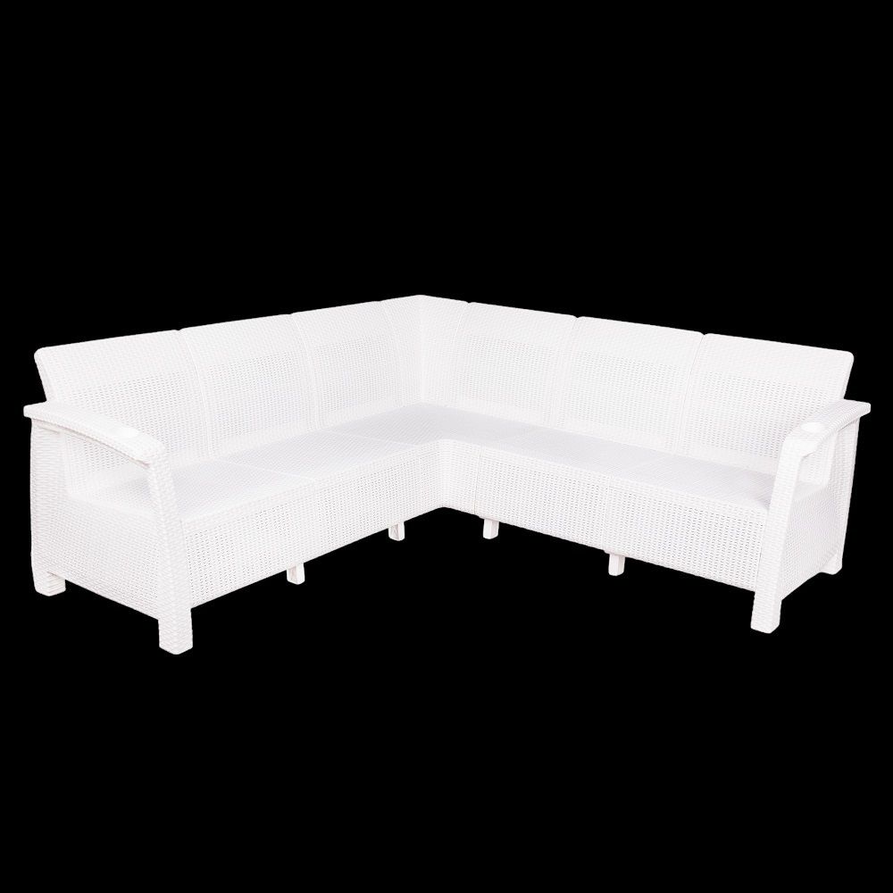 Диван угловой иск. ротанг Ротанг 2000х2000х790 мм белый