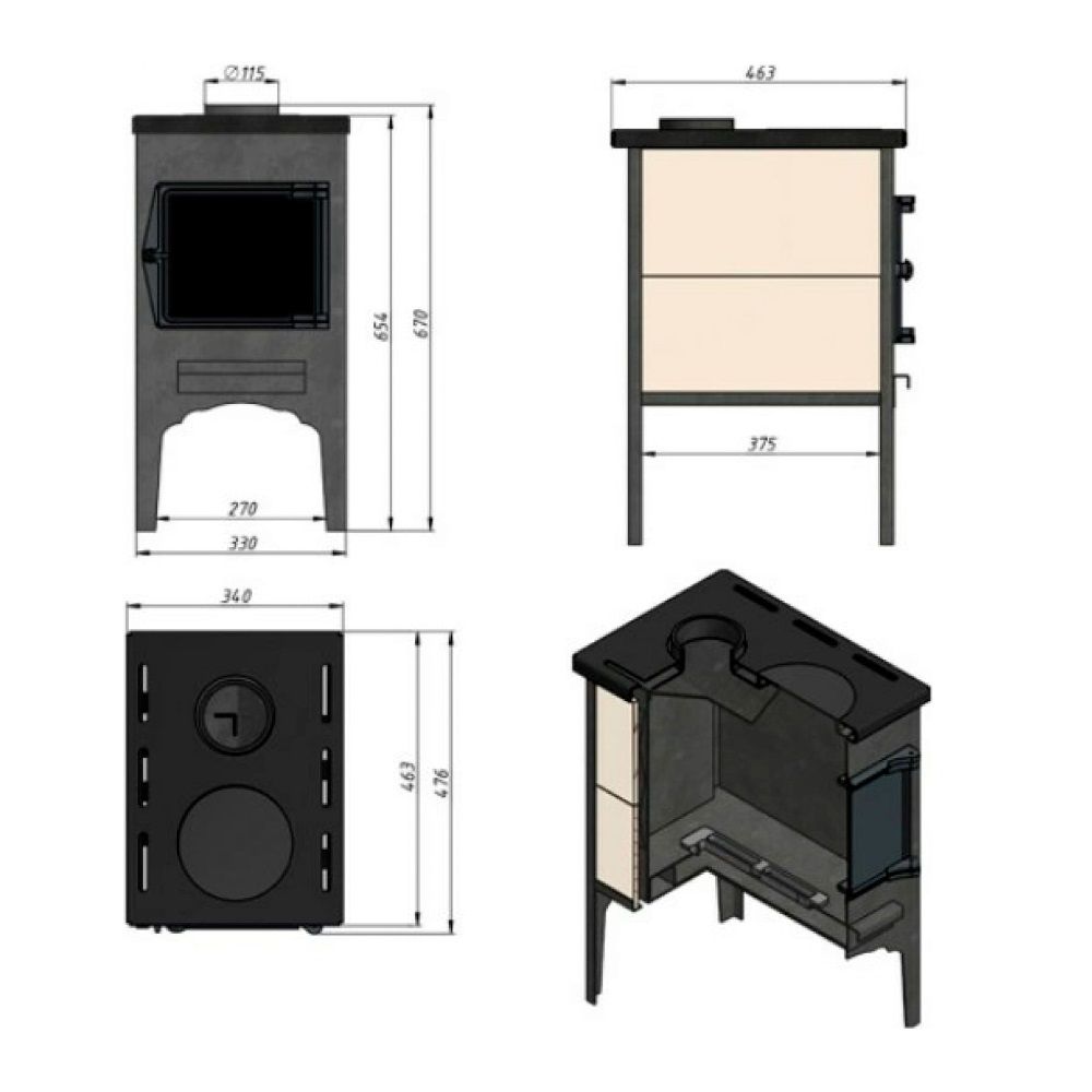 Печь отопительная Везувий В5С