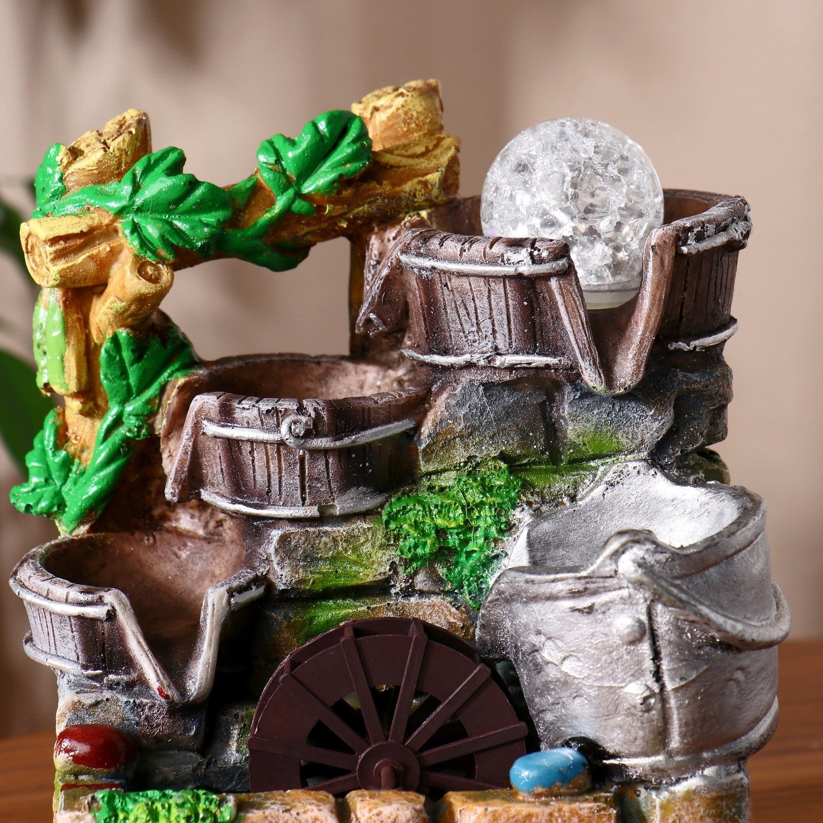 Фонтан декоративный 19х13х12 см с шаром 2024-7030