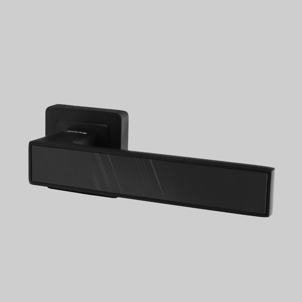 Ручка дверная Status Fargo S-12 черная квадратная розетка