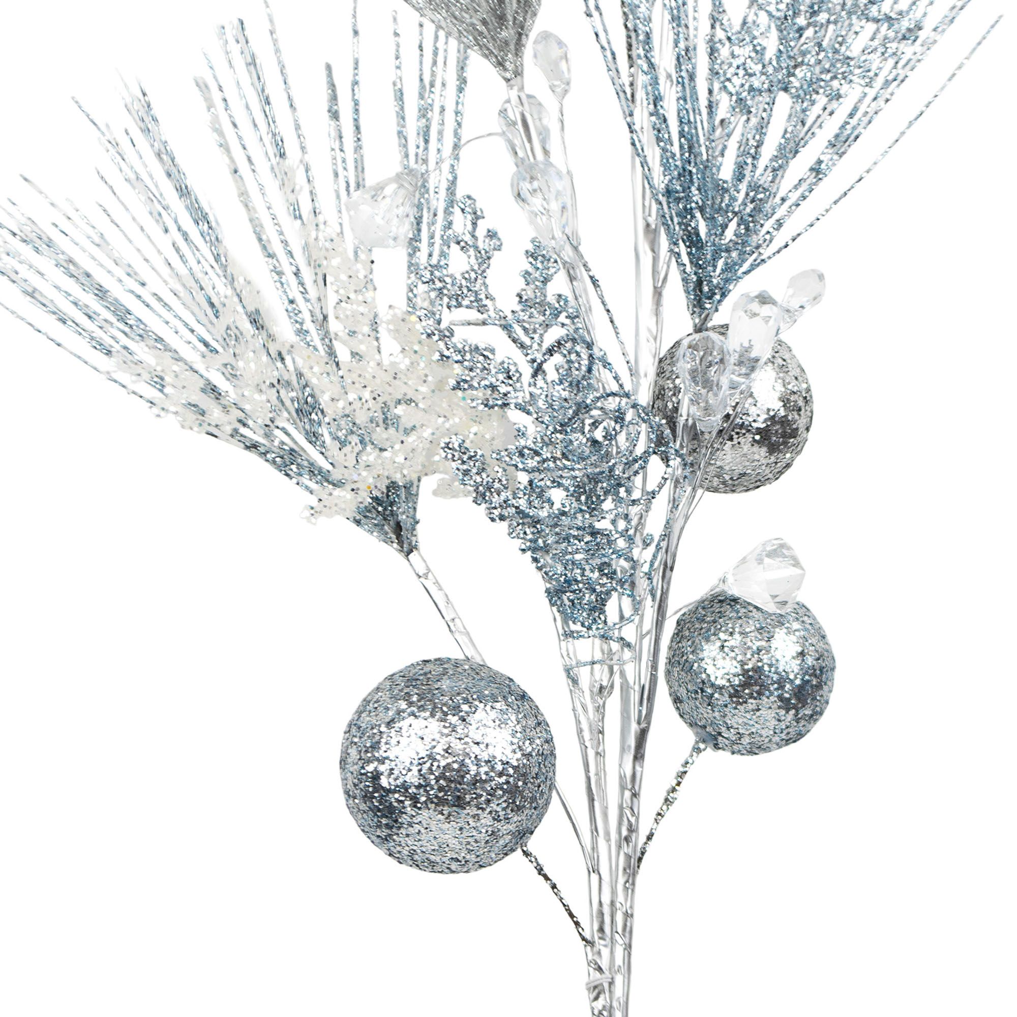 Украшение новогоднее Ветка 30х76х1 см голубой 746610
