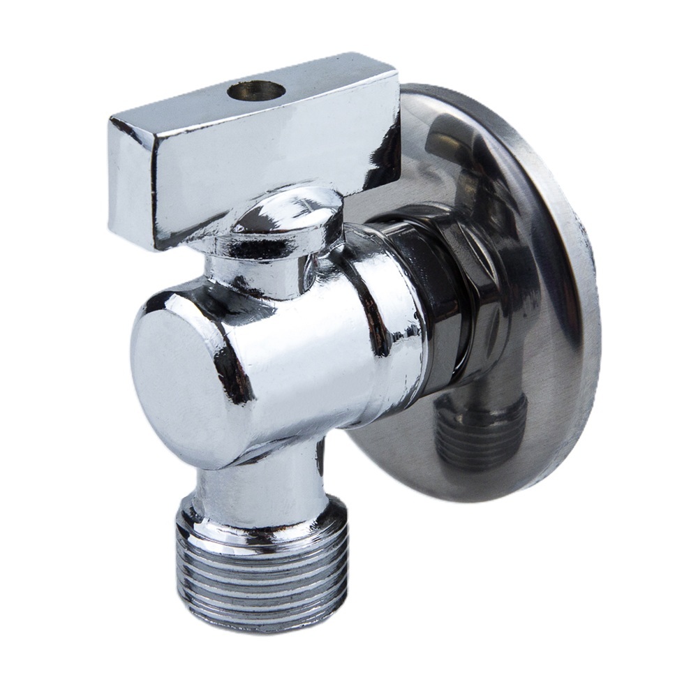 Кран шаровой угловой 1/2"-3/4" НР/НР с отражателем