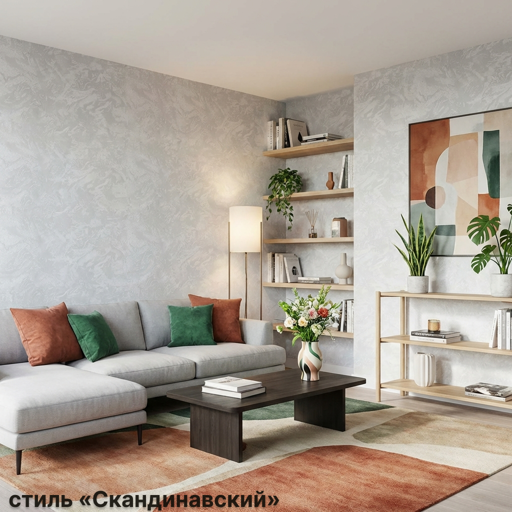 Обои Green Walls Фернандо С50 5056 01 светлые серые штукатурка 1,06х10,05 м