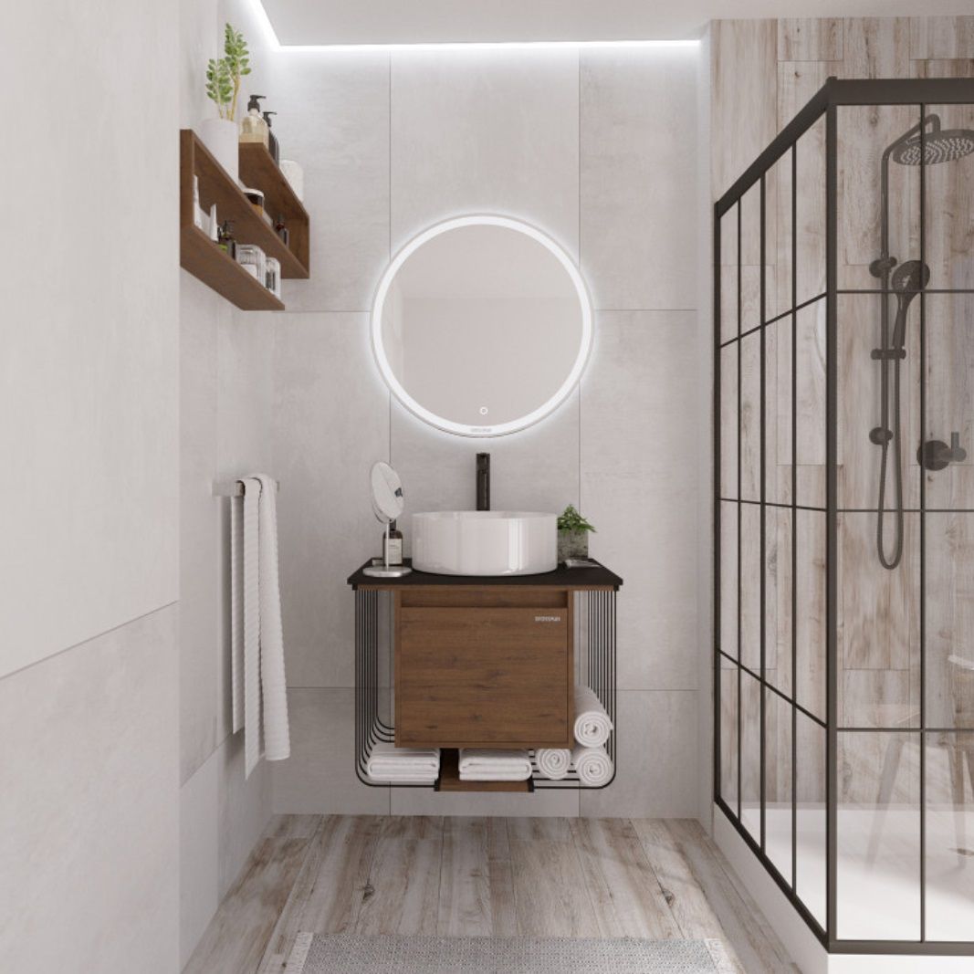 Тумба подвесная Grossman Винтаж 70 1 ящик веллингтон/металл черный под раковину GR-3013