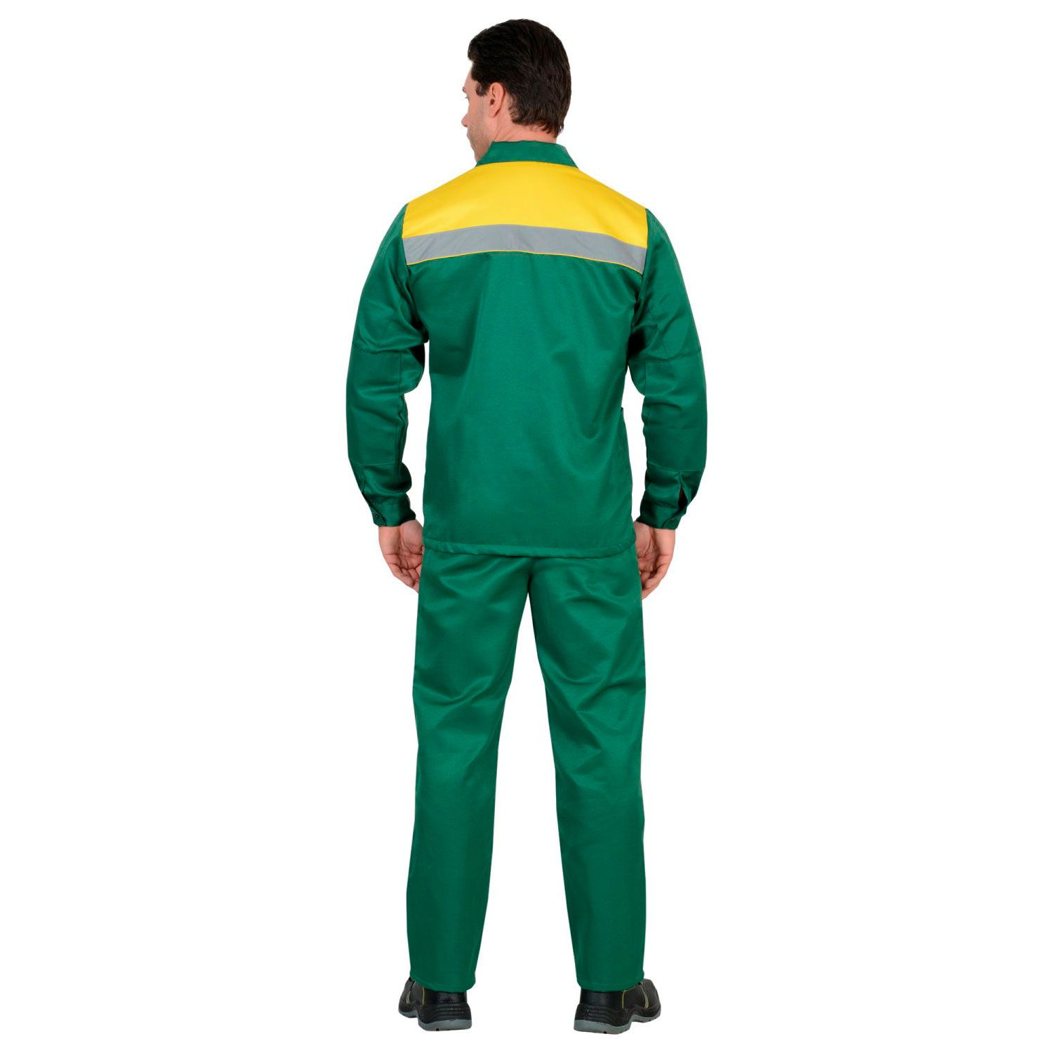 Костюм Стандарт куртка, брюки зеленый с желтым СОП р.88-92/182-188