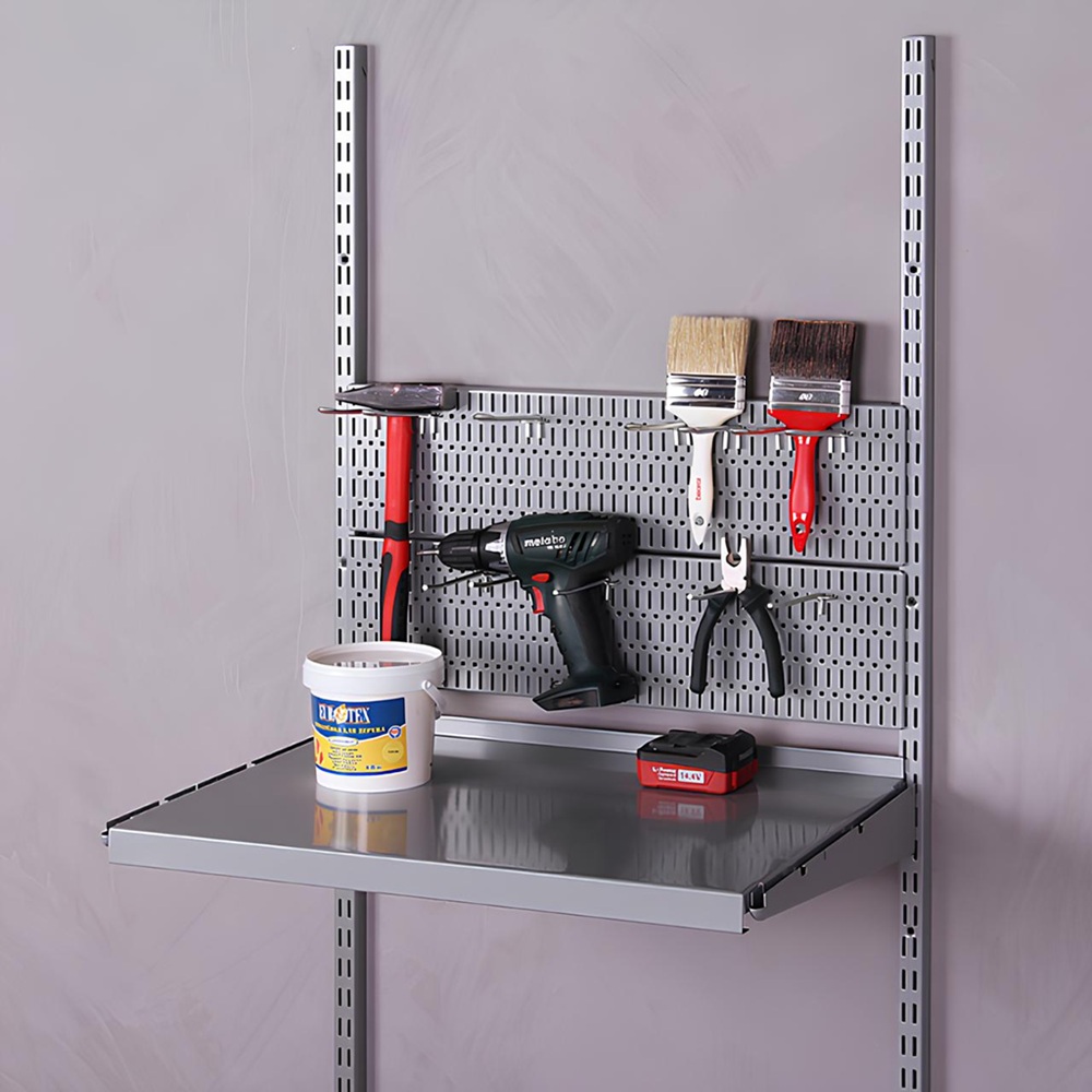 Панель перфорированная Блестящий алюминий L99G94GA 890х155мм