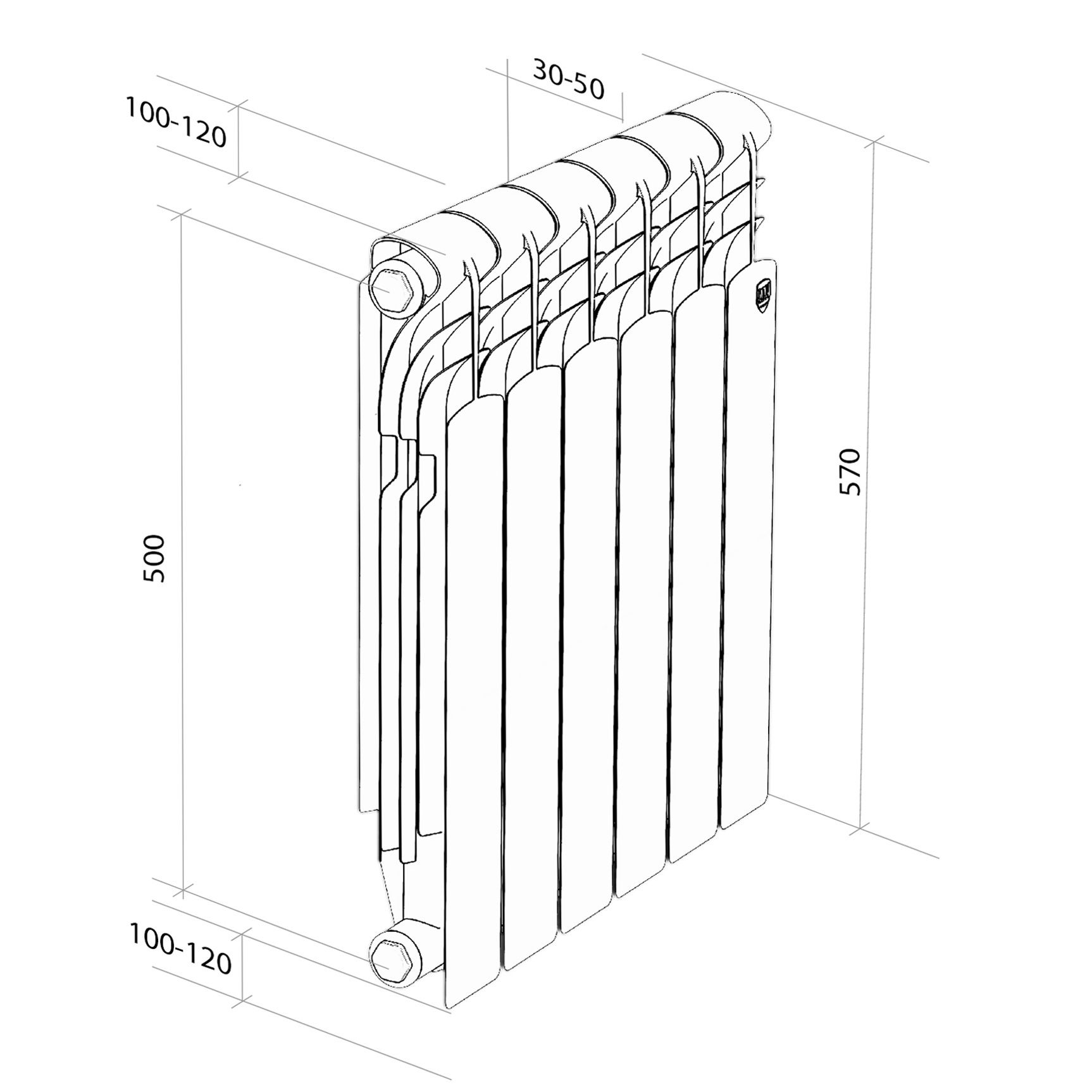 Радиатор алюминиевый Royal Thermo Revolution A 500 10 секций