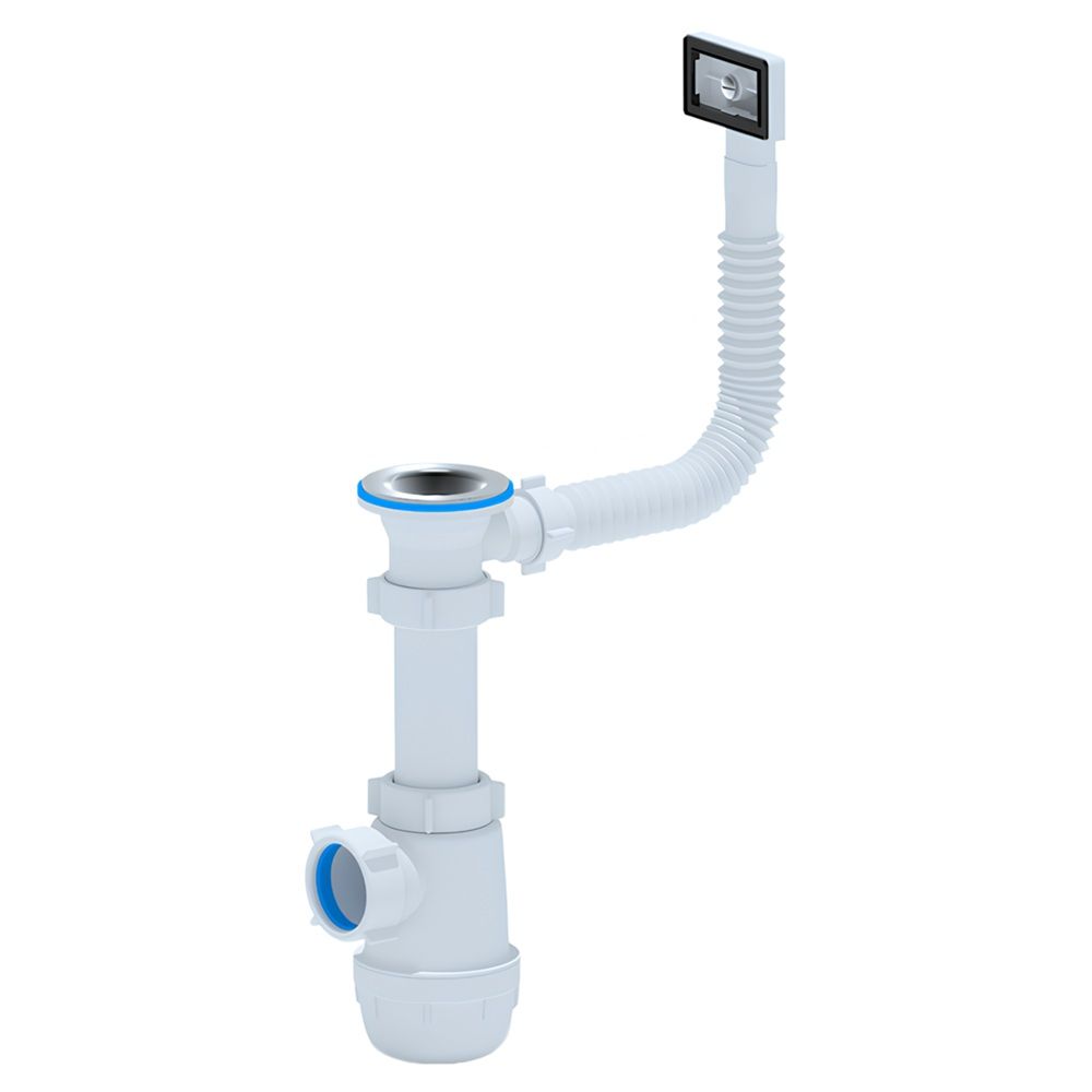 Сифон для мойки 1 1/2"х40 с гибким переливом АНИпласт А0140S