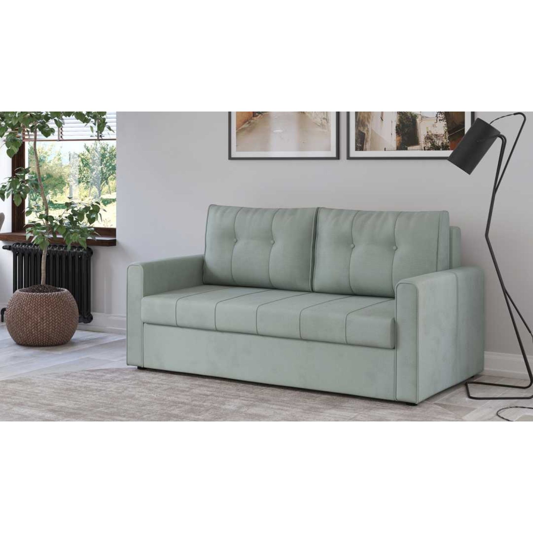 Диван-кровать Лео Тори 61 1600х1040х830 мм серибристый серый