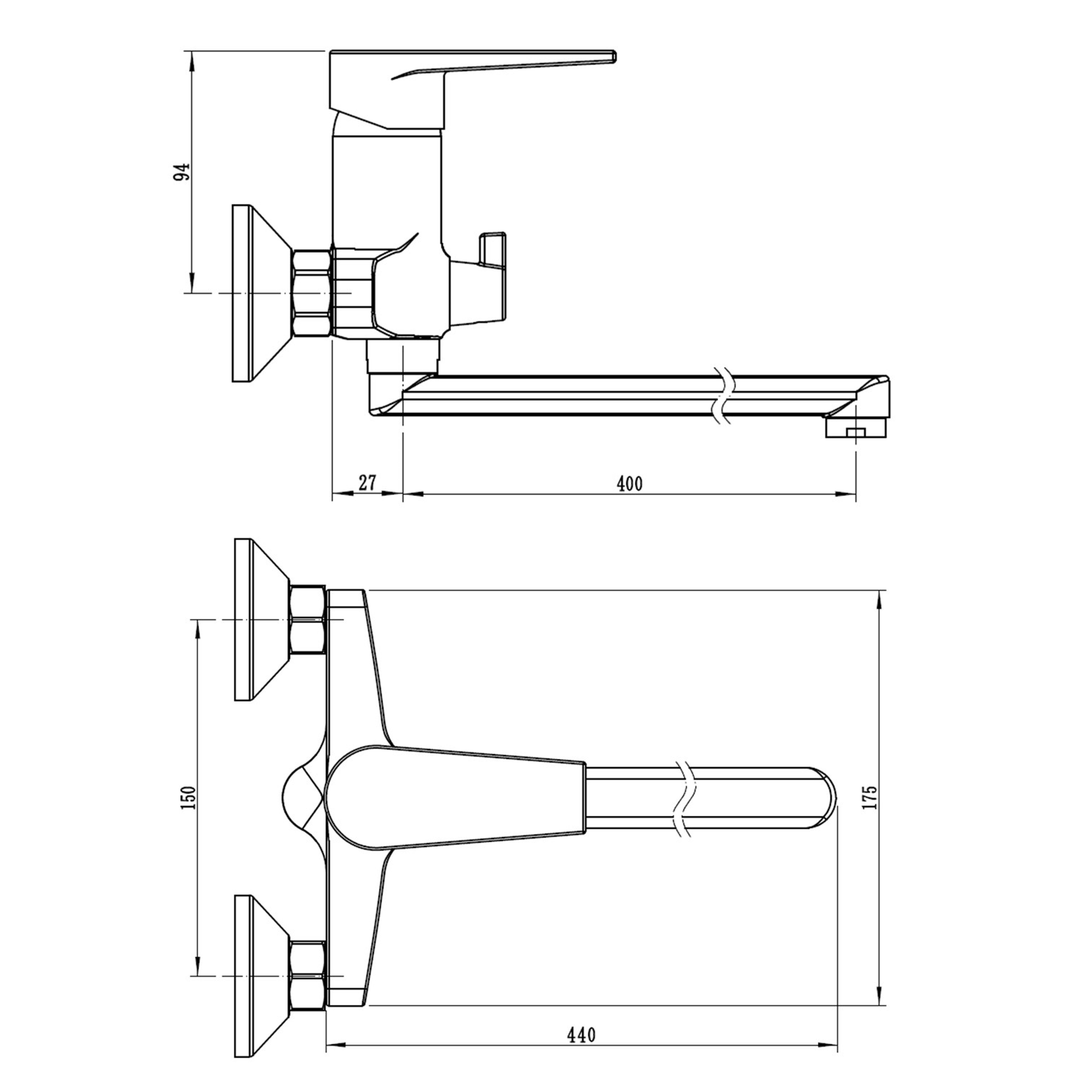 Смеситель для ванны Esko Budapest BT40 однорычажный