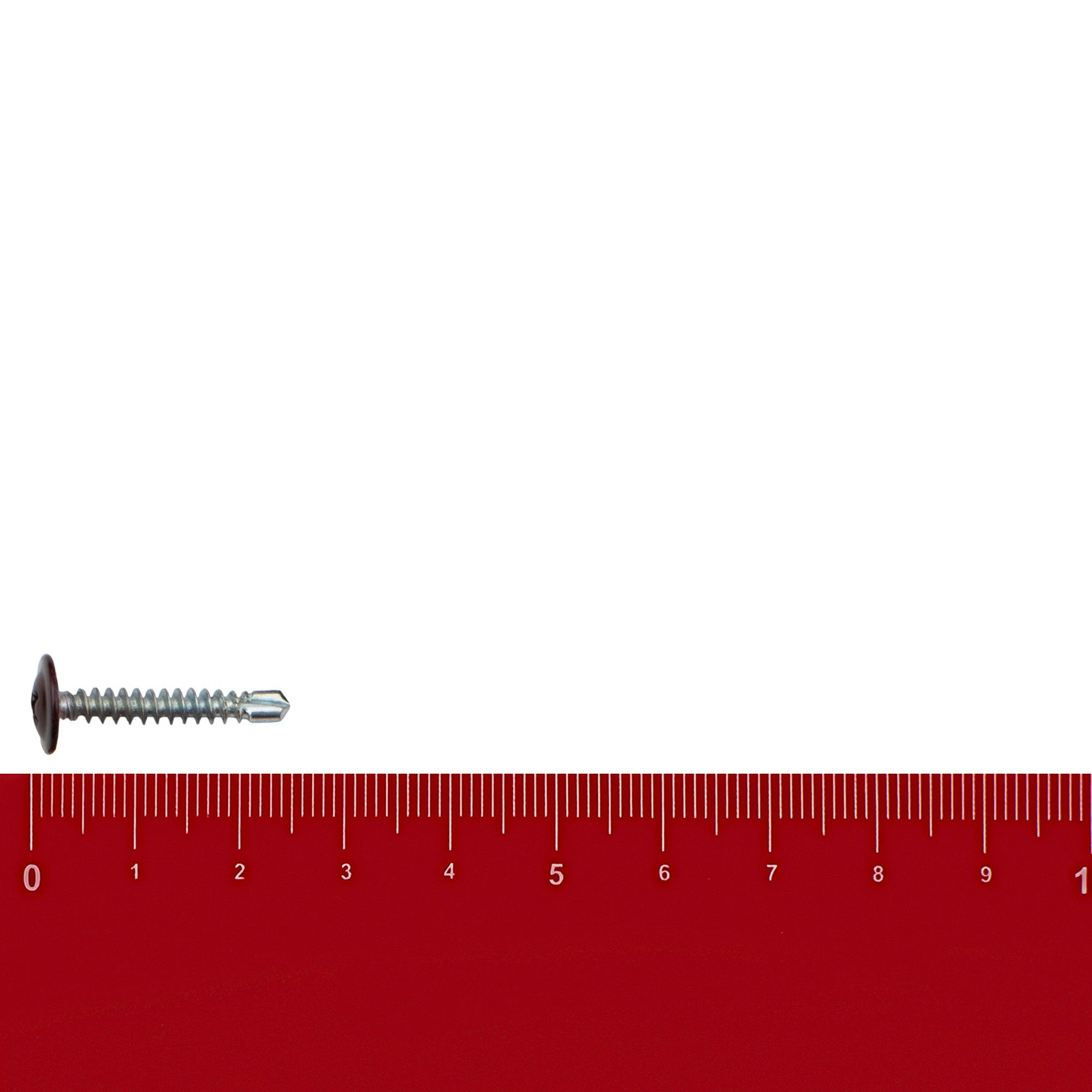 Саморез прессшайба 4,2х25 мм сверло коричневый RAL 8017 вес