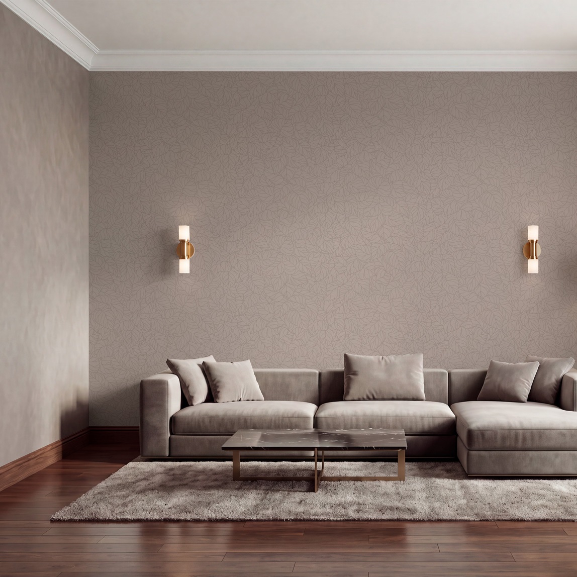 Обои WallSecret Шелест 9212-26 серые листья 1,06х10,05 м