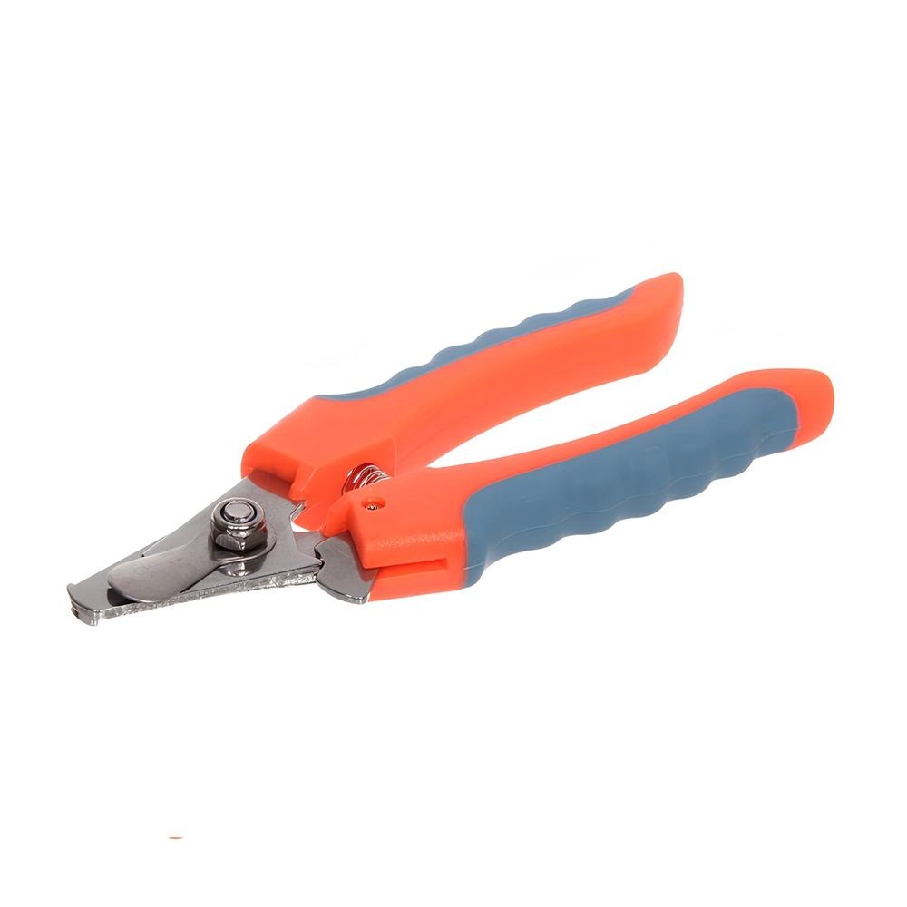 Когтерез для животных Зооультра пружинный механизм 16 см оранжево-бирюзовый ручки прорезиненные-волна