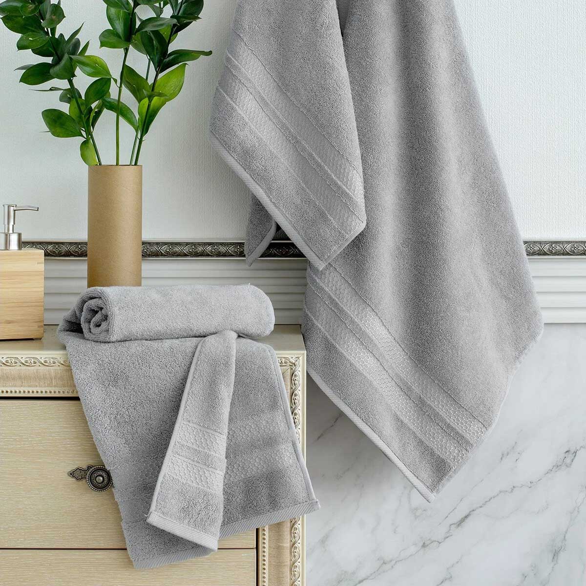 Полотенце махровое Verossa Reticolo МХ50 50x90 см холодный серый бордюр S 08