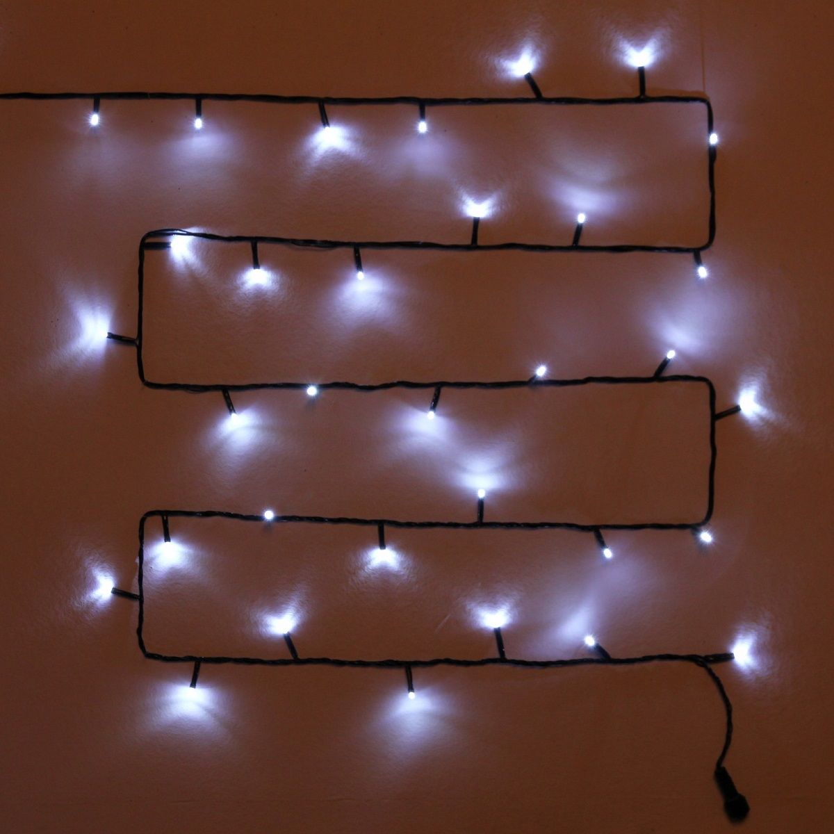 Гирлянда для улицы 15 м 180 ламп LED 8 реж, черный провод, IP54, белый, соединение