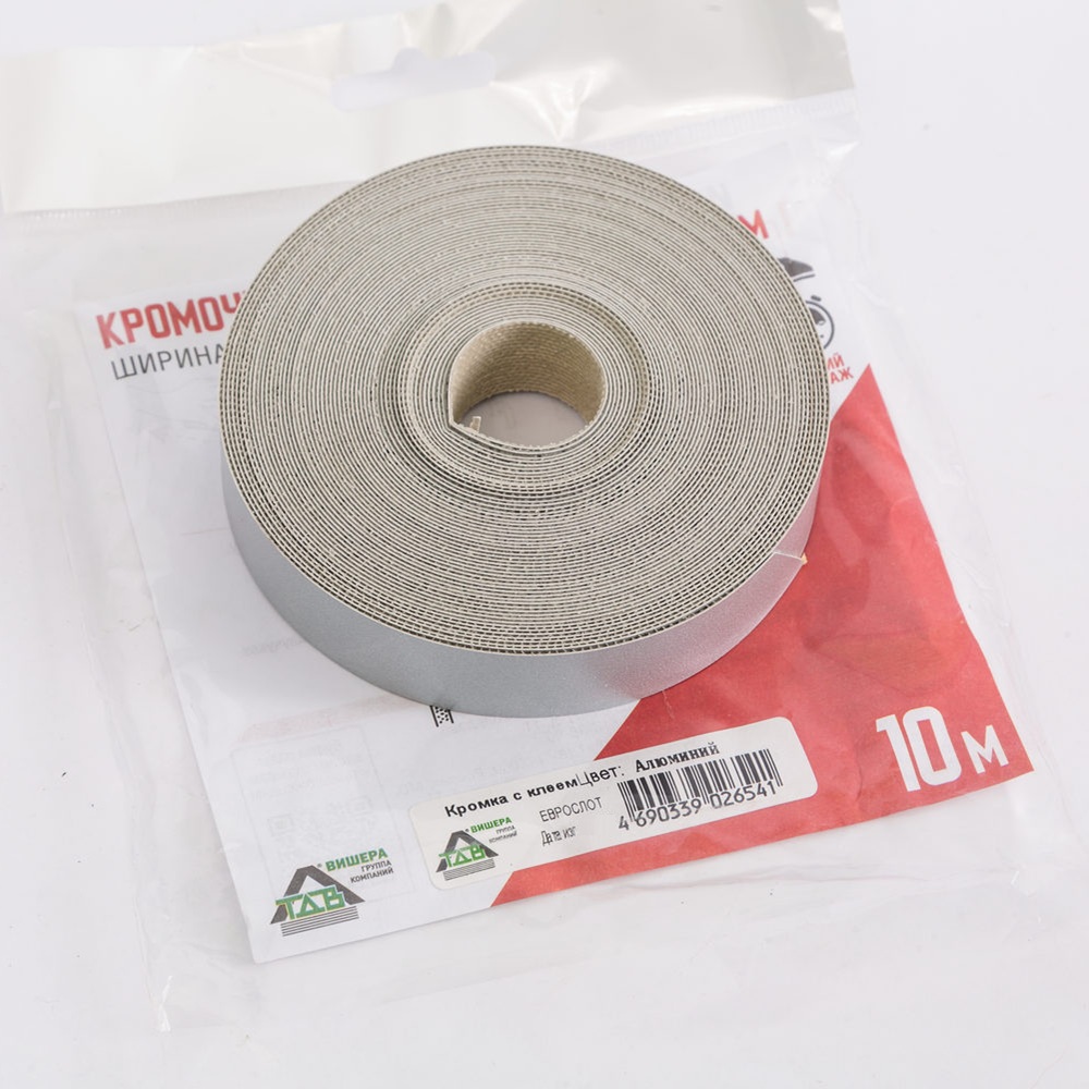 Лента кромочная меламиновая с клеем 19 мм 10 м Алюминий ТДВ
