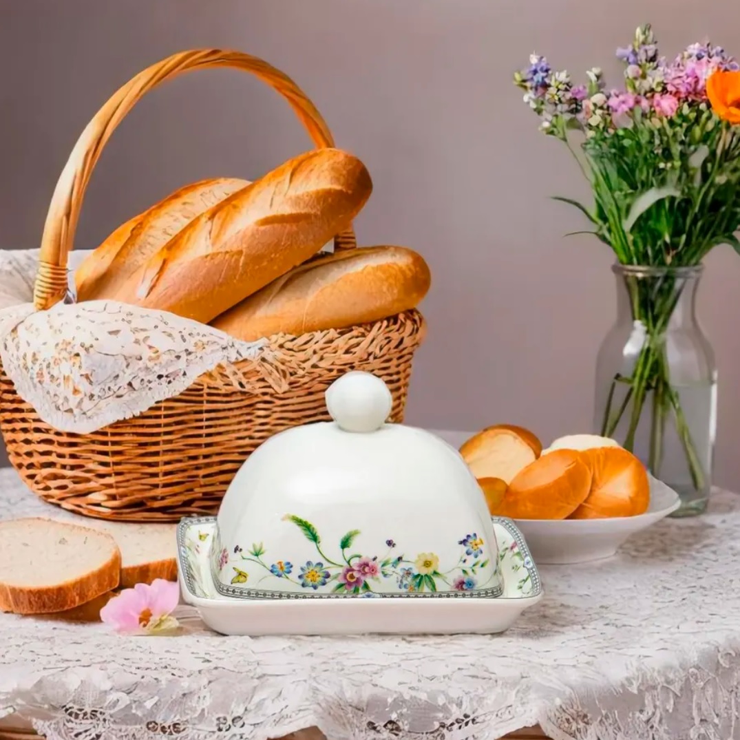 Масленка фарфоровая Мануэла 12,8х18х11,9 см