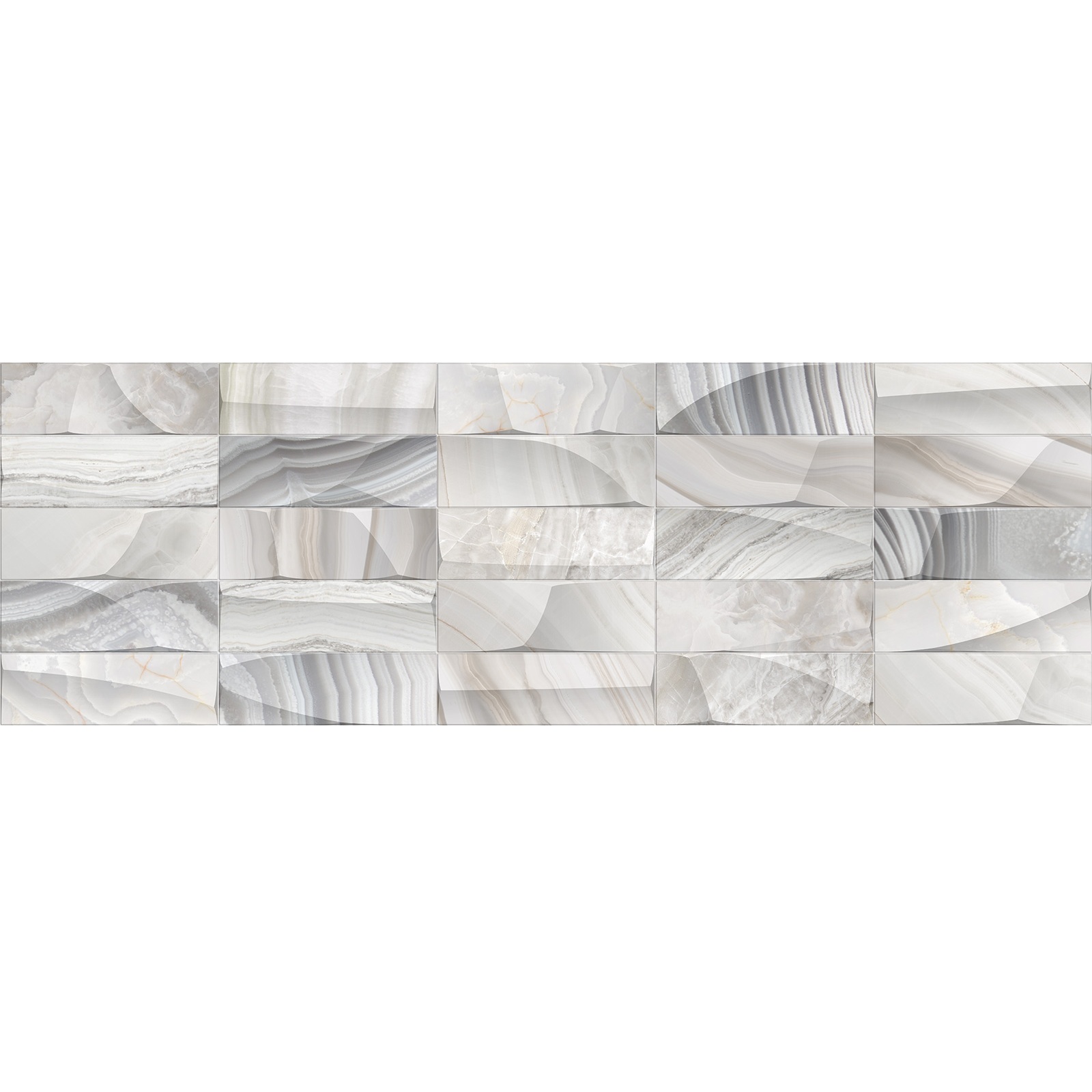 Плитка настенная Alma Ceramica Riola TWU12RLA14R рельеф 24,6х74 см серая 1,274 м2