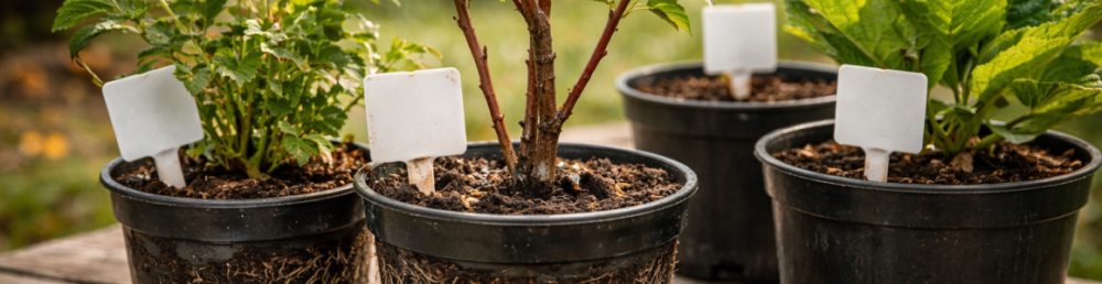 Правильные саженцы: здоровый ком земли и побеги у саженцев в контейнерах, выбор перед покупкой