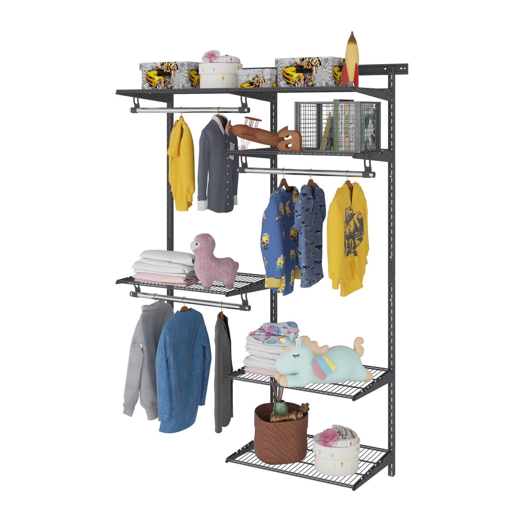 Гардеробная система Практик Home Optima G120 1300х2050х450 мм графит