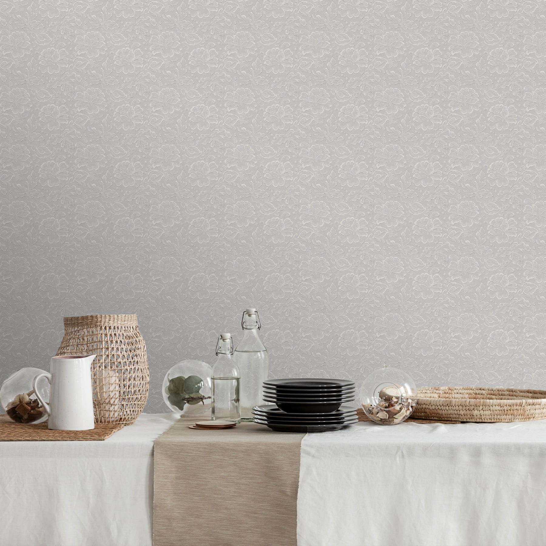 Обои Victoria Stenova Rasario 587107 серые цветы средние 1,06х10,05 м