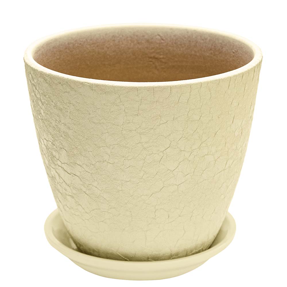 Горшок цветочный Бутон Винил бежевый 15 см 1,7 л