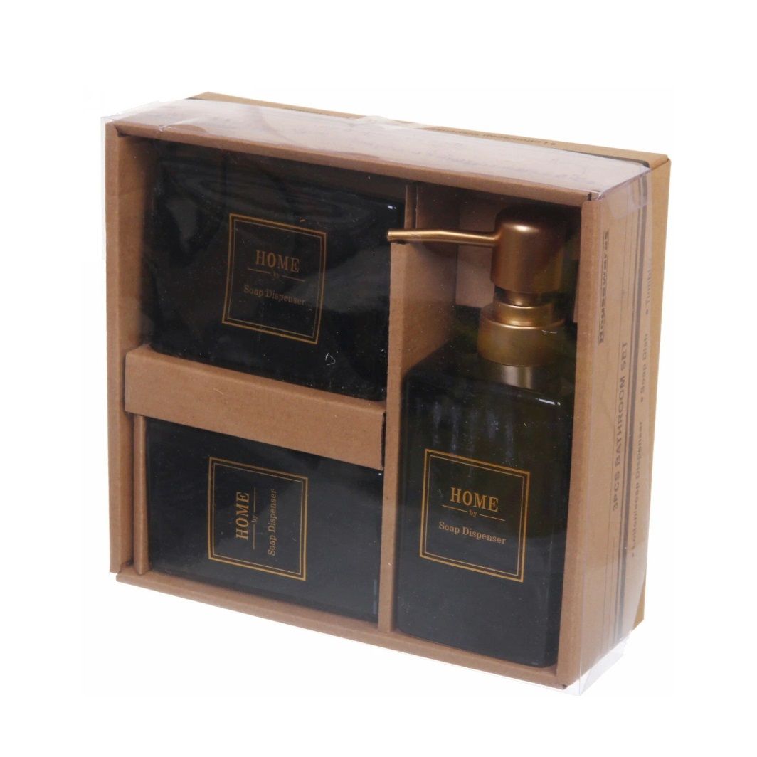 Набор для ванной комнаты 3 предмета Кадис черный