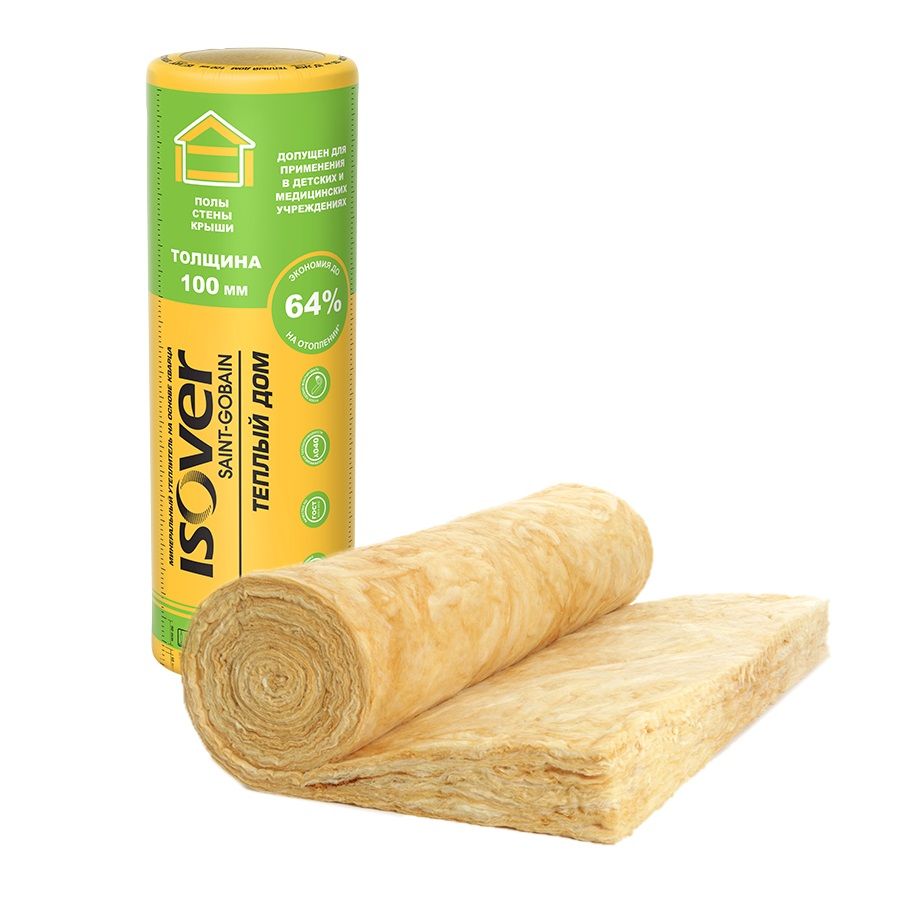 Утеплитель Isover Теплый Дом Твин 50х1220х7000 мм (2 шт, 17,1м2, 0,85м3)
