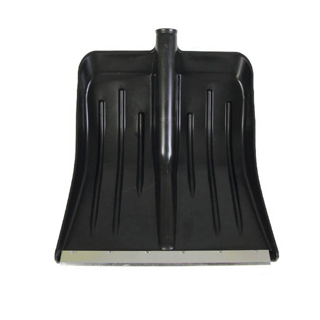 Лопата снеговая пластиковая дерев. черенок V-ручка 428х490 мм №9 Финская (оцинк. накл)