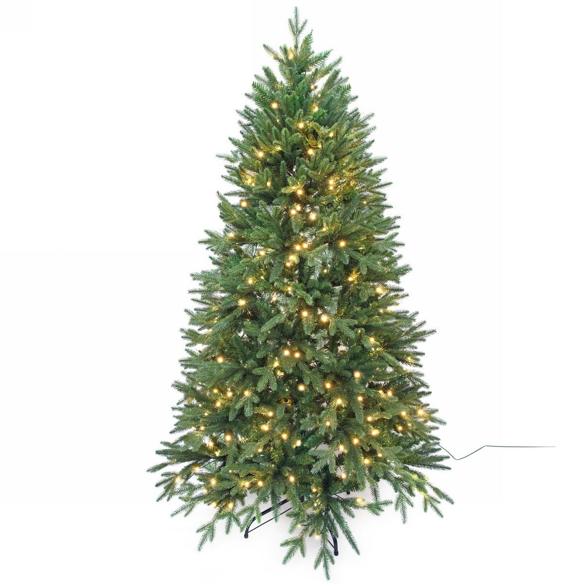 Елка искусственная Новогоднее сияние 180 см ПВХ, резина 320 ламп LED 905 веток