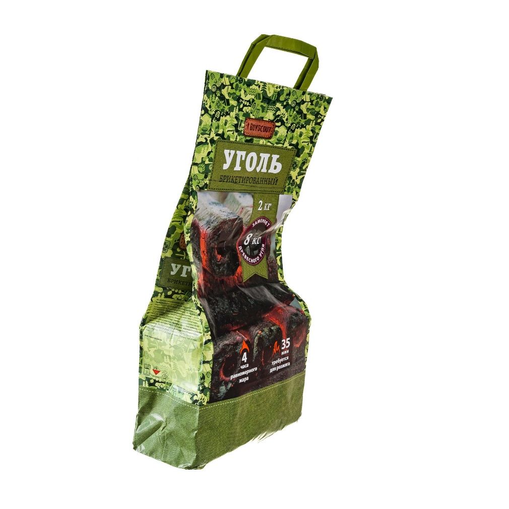 Уголь брикетированный длительного горения 2 кг Boyscout