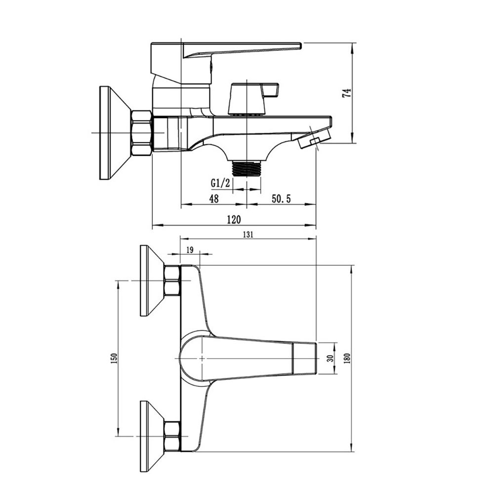 Смеситель для ванны Esko Budapest BT54 однорычажный