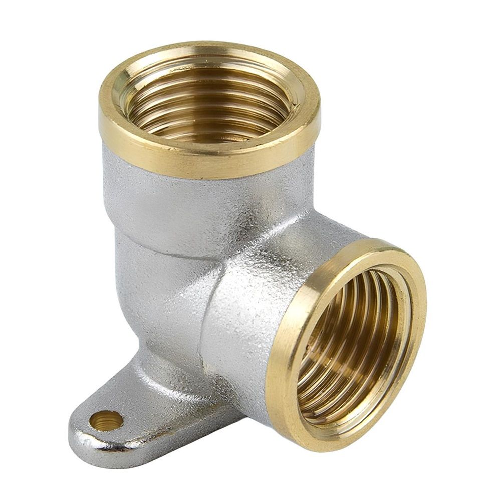 Угольник установочный латунь никель 1/2" ВР