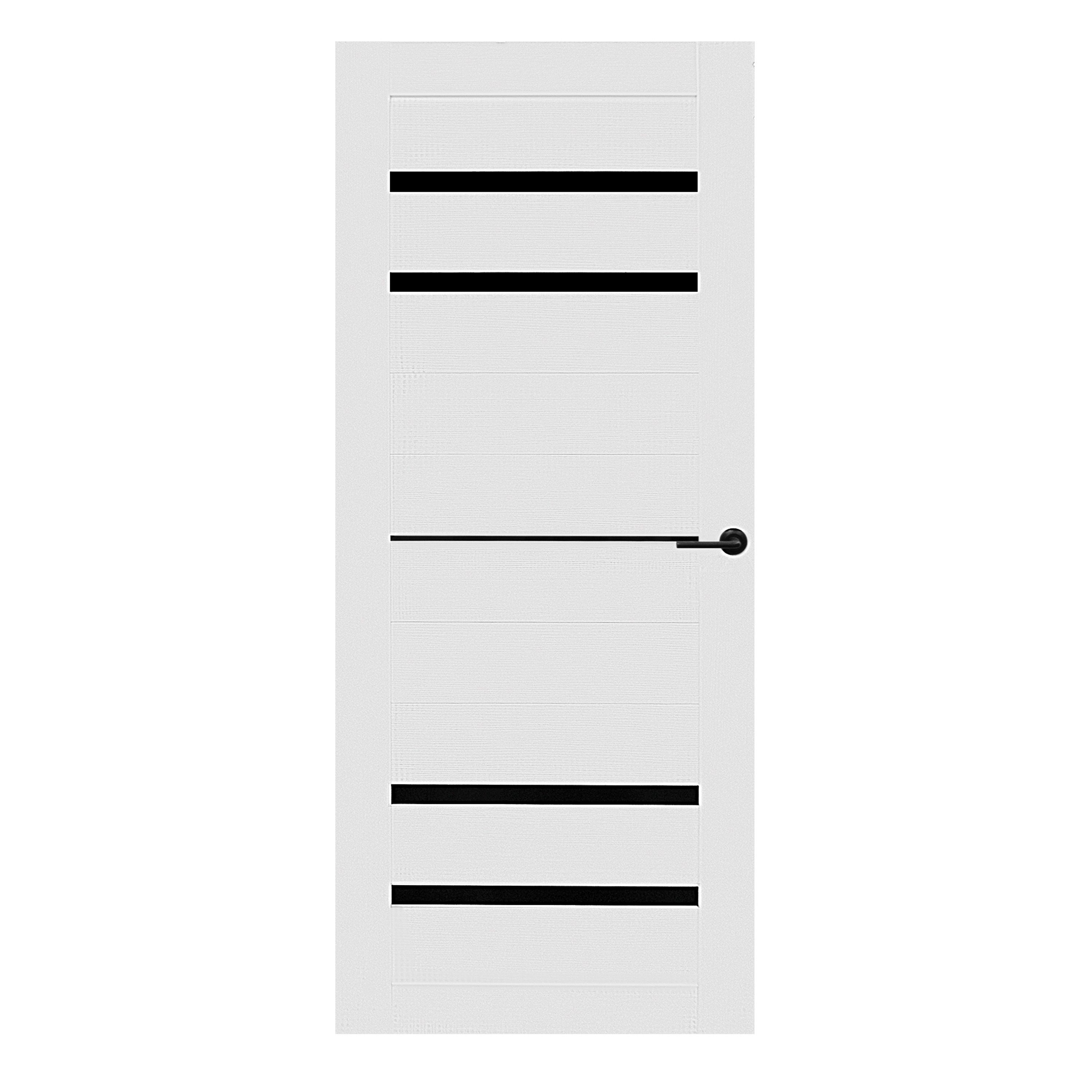 Дверь межкомнатная 800х2000 мм SunDoors 2 ДО ПВХ-экошпон Белый бланко стекло черное