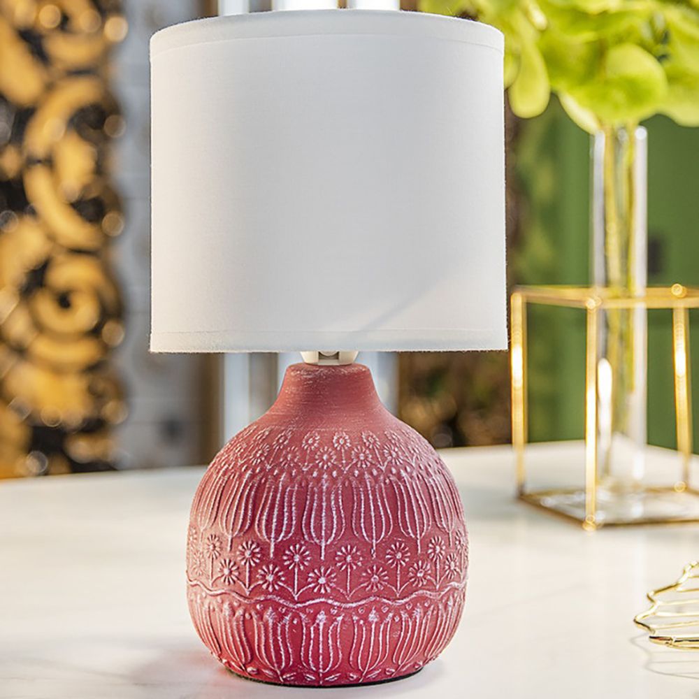 Светильник настольный Лючия 651 Тюльпаны 40Вт Е14 красное вино/белый