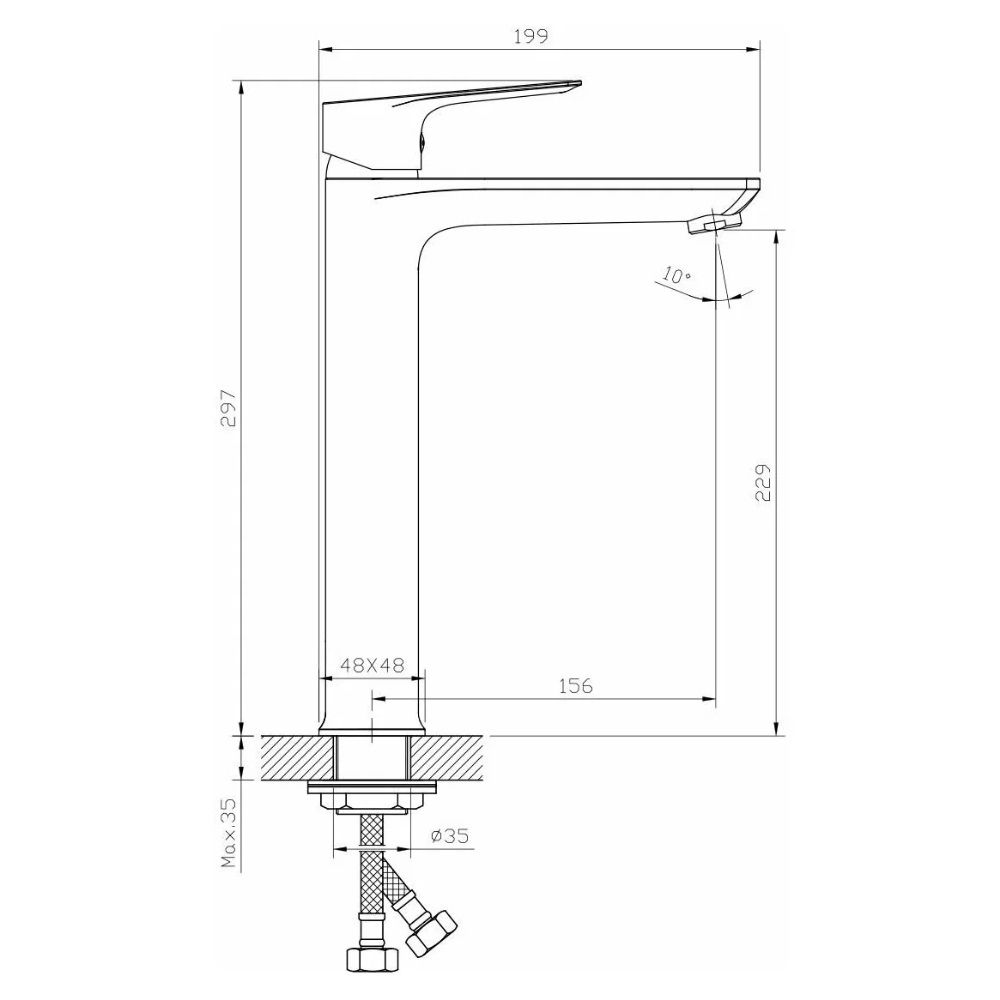 Смеситель для раковины Rossinka RS27-13 однорычажный