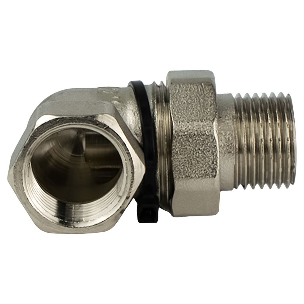 Соединитель американка угловой латунь никель 1/2" ВР/НР