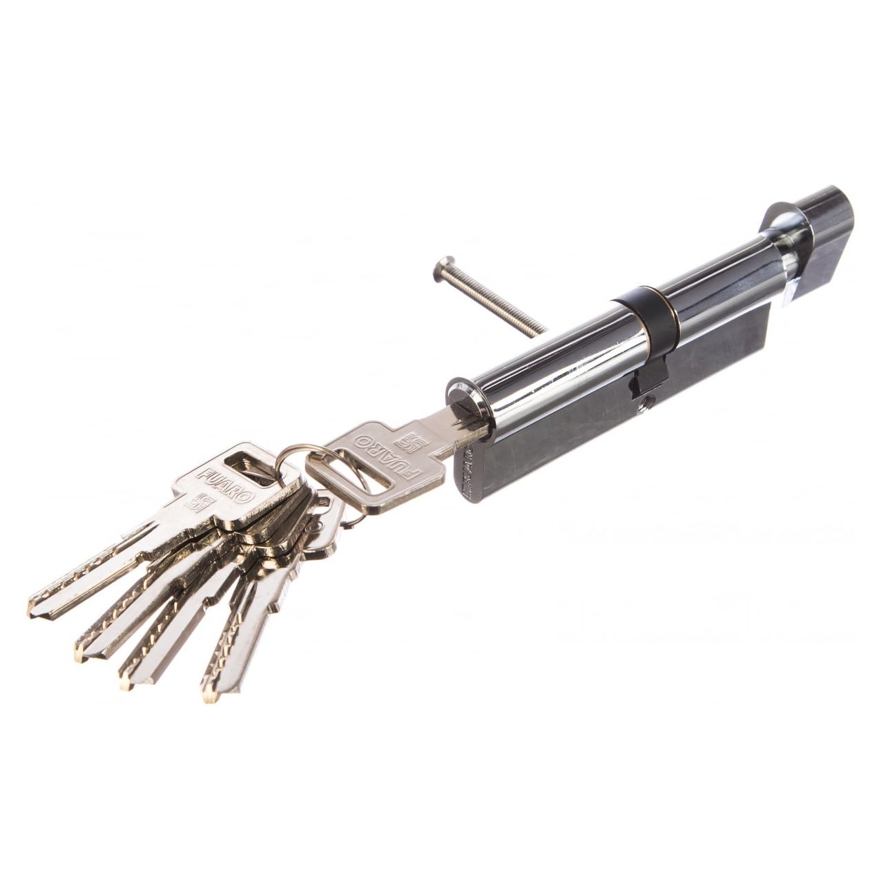 Механизм цилиндровый 90 мм с вертушкой Fuaro R602/90 (45+10+35) CP хром 5 ключей