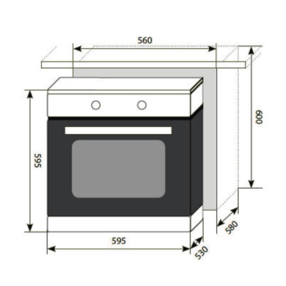 Духовой шкаф LEX EDM 040 BL 4 функции 600х560х560мм