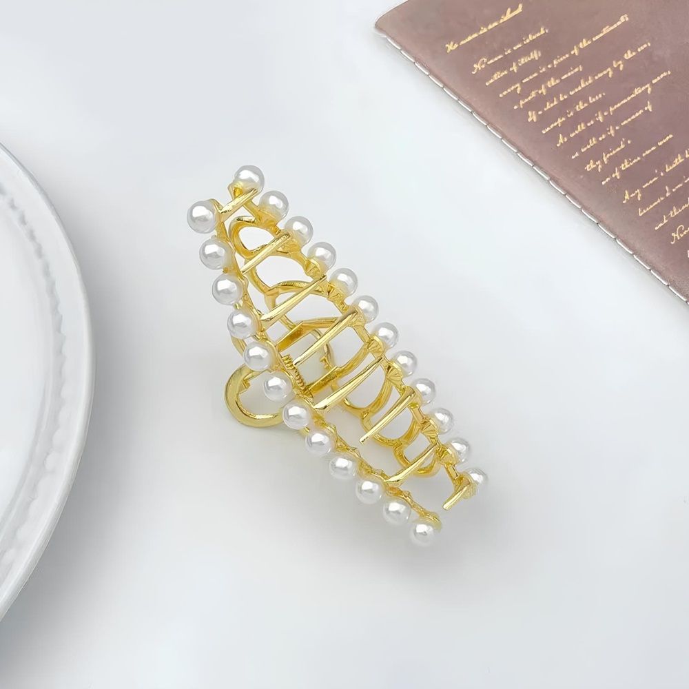 Заколка-краб для волос Premium Диадема серебро/золото 9,5 см на блистере