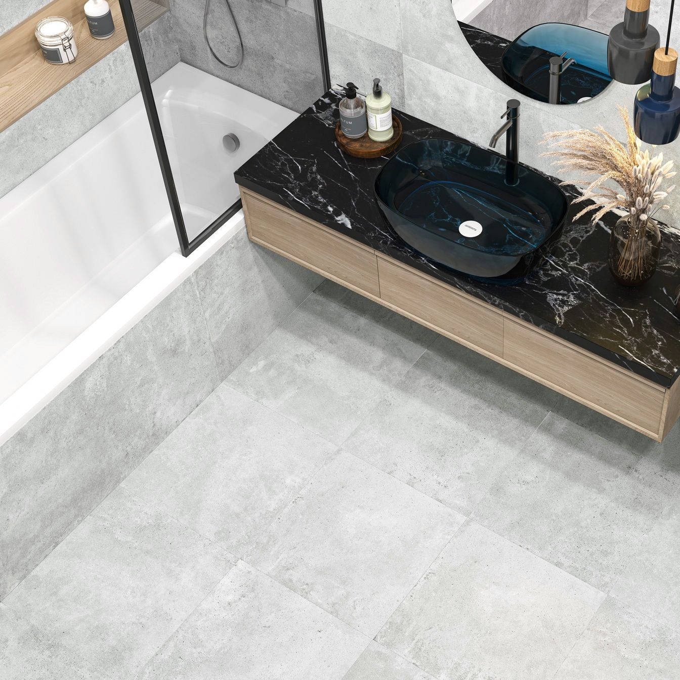 Керамогранит Delacora Walter Gray D60212M 600х600 мм серый матовый карвинг 2 с 1,44 м2