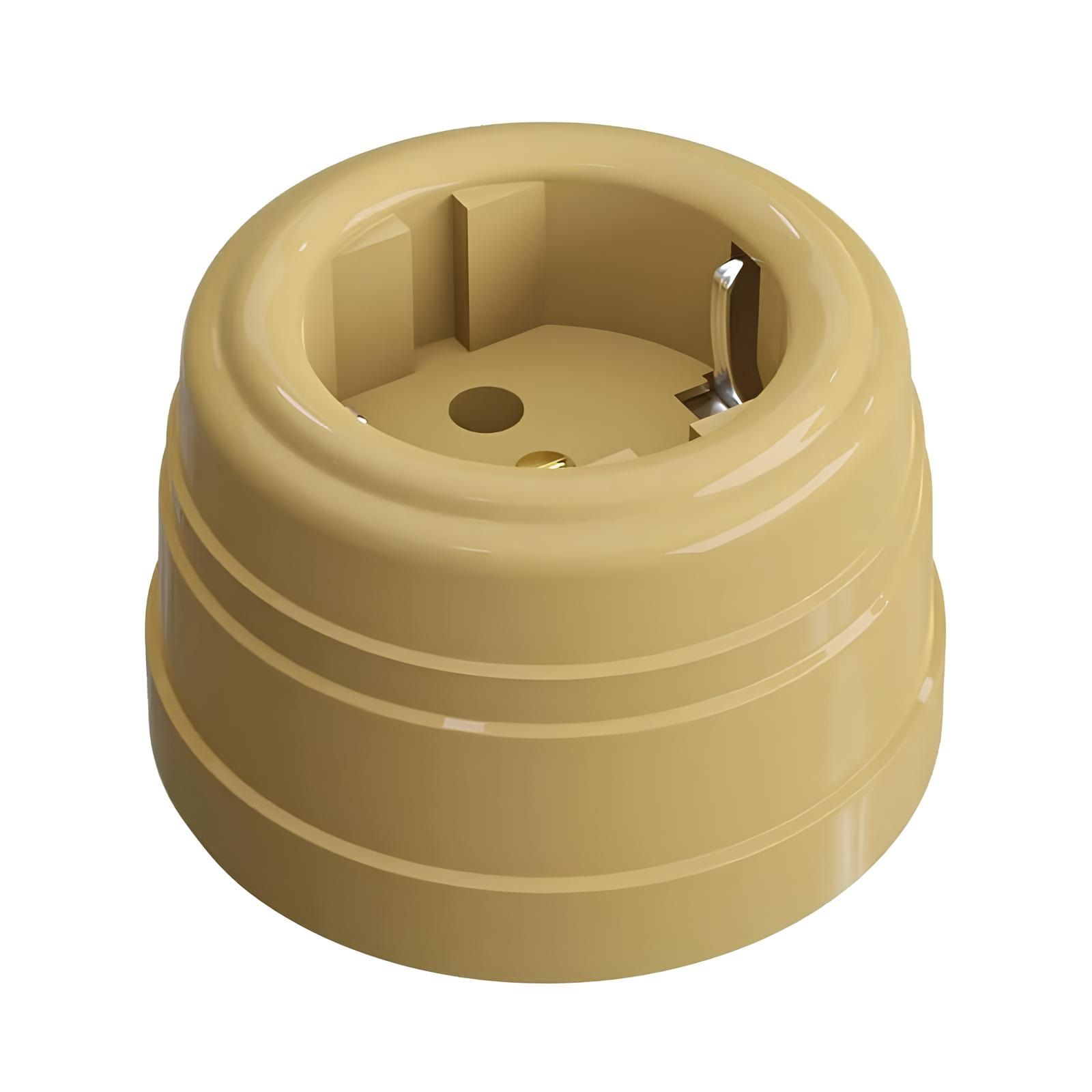 Розетка ОУ 1 мест с заземл песочное золото АВS-пластик IP20 GE30301-32