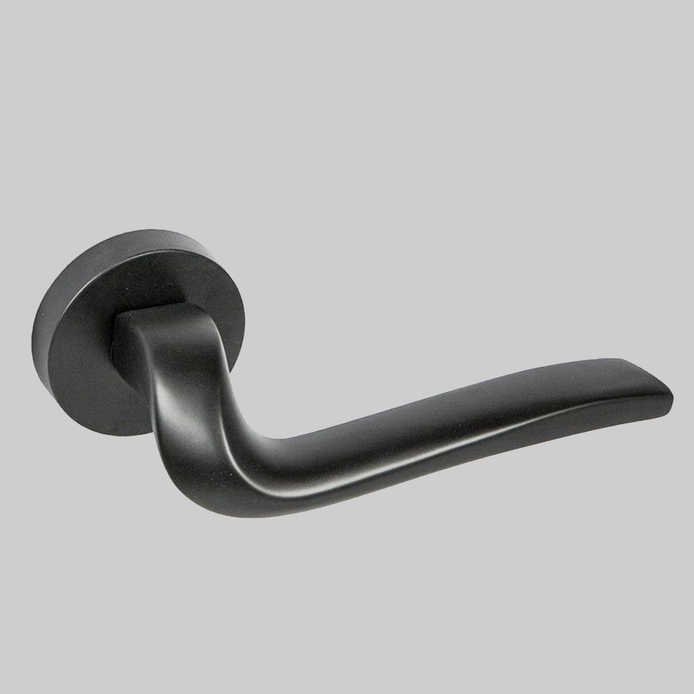 Ручка дверная FortePiano Соната черная круглая розетка