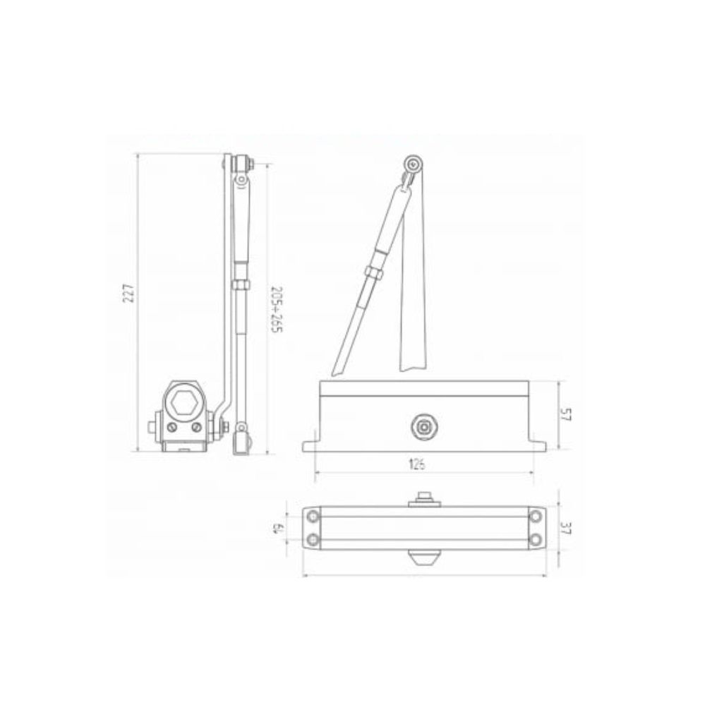 Доводчик НОРА-М 410 ISPARUS (от 15 до 60кг) (серебро) морозостойкий