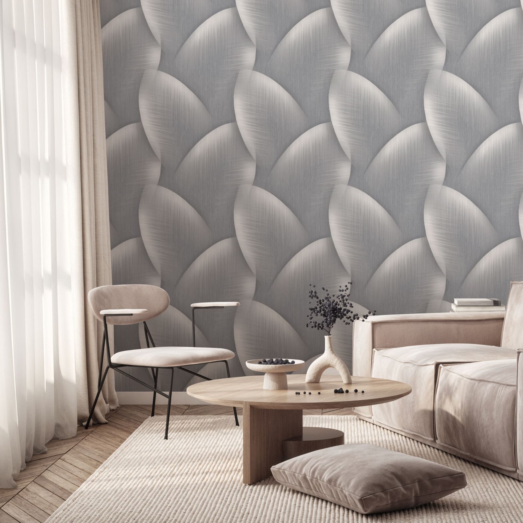 Обои 287646 Victoria Stenova 1,06х10 м Sydney серо-бежевый