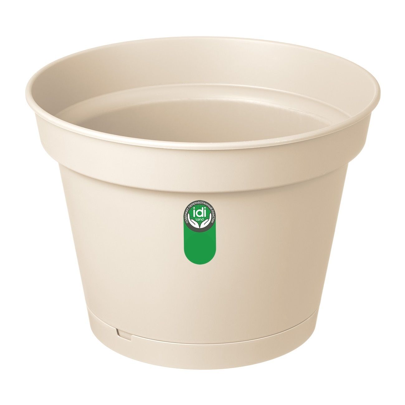 Горшок цветочный Mint светло-бежевый 38 см 20 л с поддоном