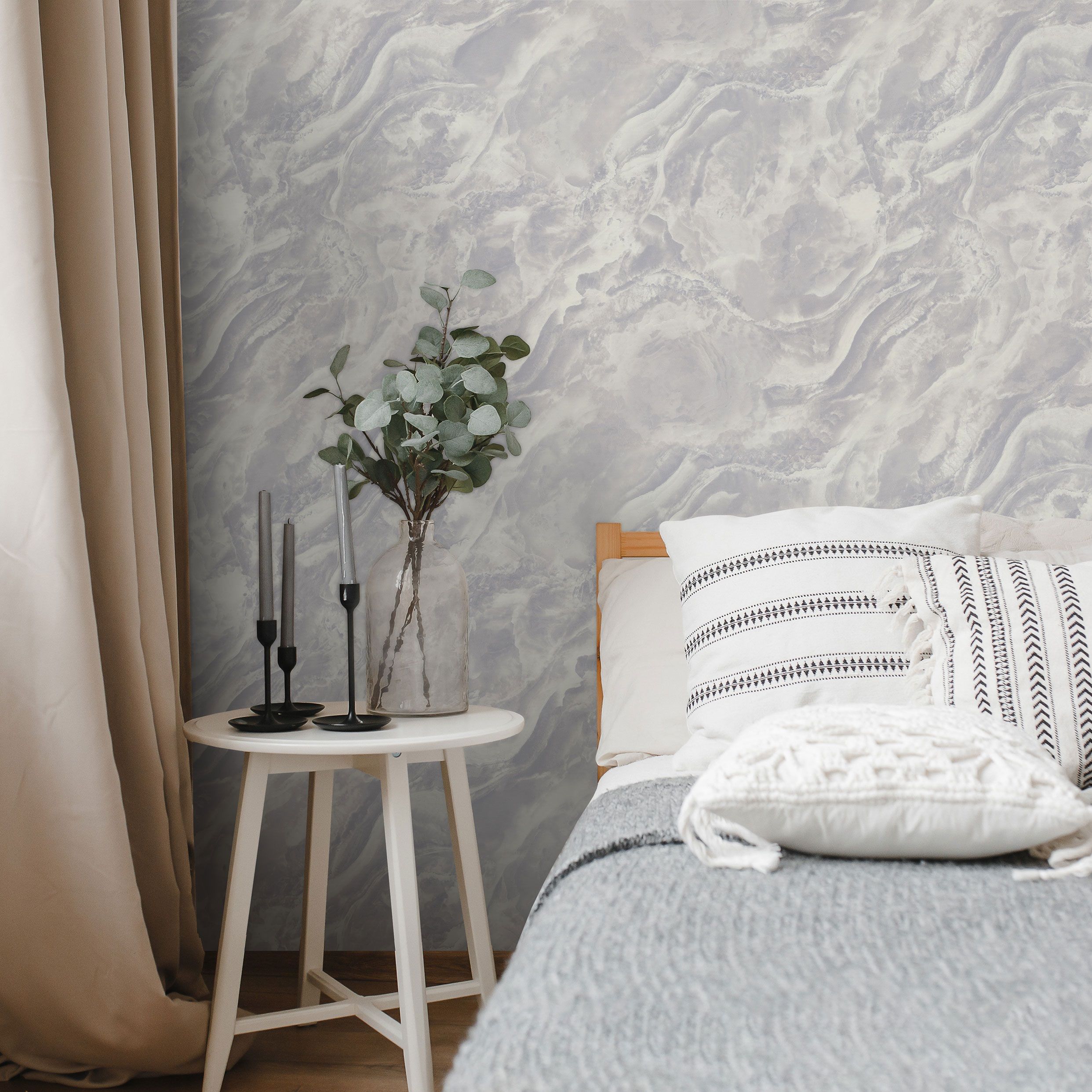 Обои Euro Decor Lilu 8083-13 светло-фиолетовые мрамор 1,06х10,05 м